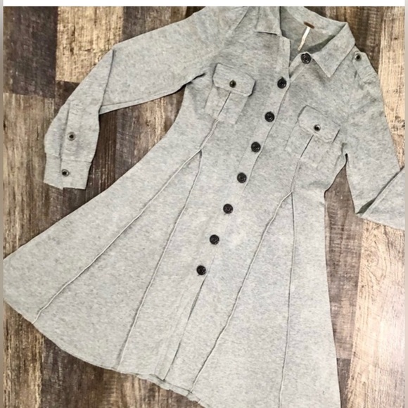 Free People Sweaters - Free People Sweater Dress/Jacket/Cardigan Gray Button Down Long Sleeve